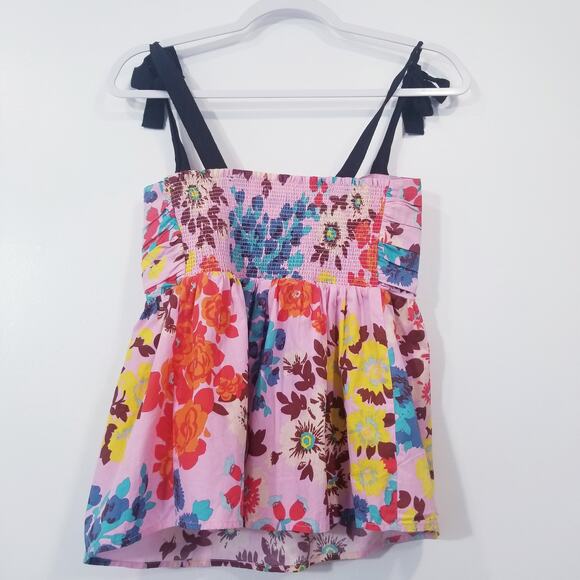 Peter Som Floral Smocked Baby Doll Blouse - Picture 6 of 12